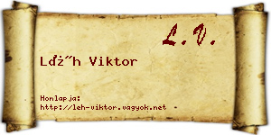 Léh Viktor névjegykártya